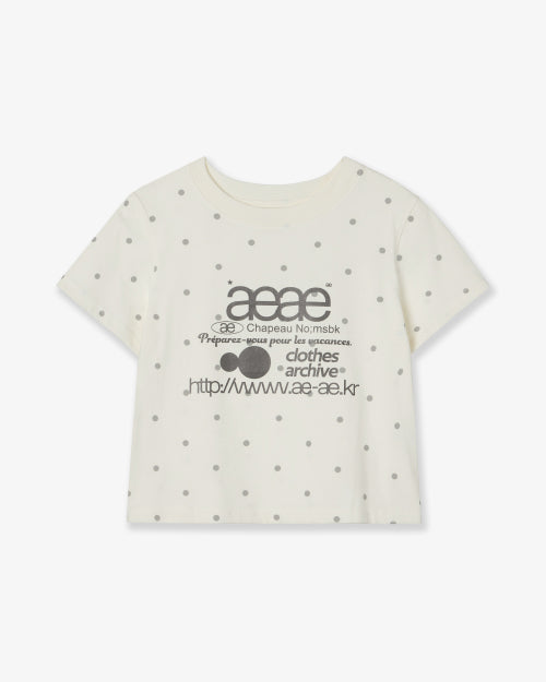 WEB LOGO DOT CROP T-SHIRTS [CREAM]