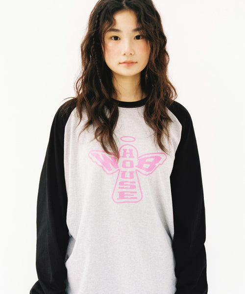Web Angel Raglan Long Sleeve - Gray/Black