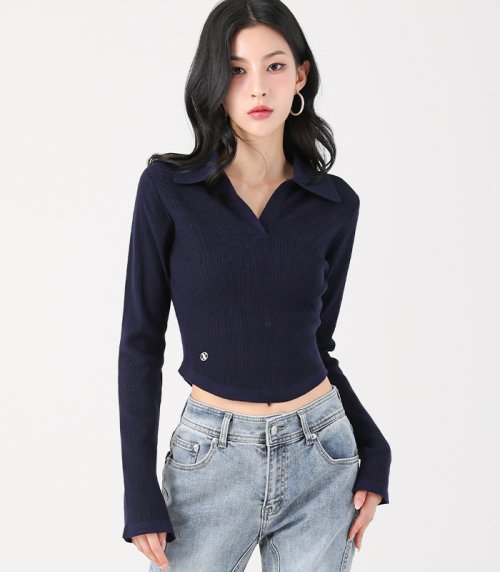 Ant Waist Collar Knit NAVY