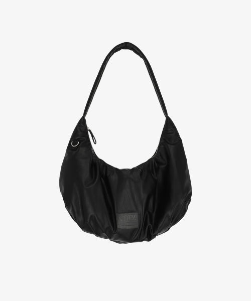 Vegan Leather Big Hobo Bag_BLACK