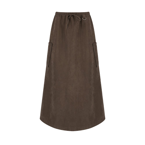 Side Pocket Banding A-Line Skirt (THSAX2346)