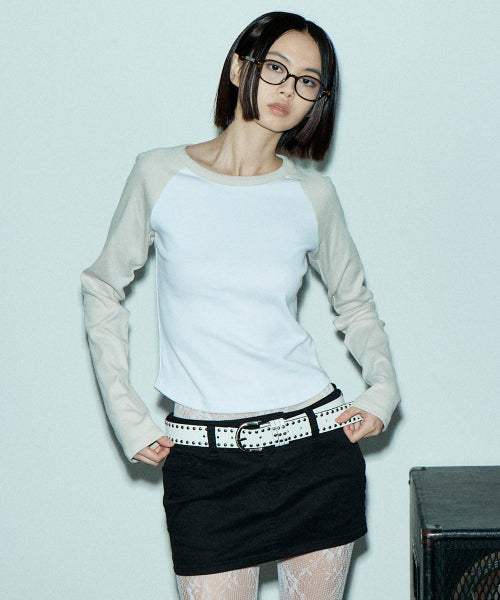 C Raglan Long Sleeve T-Shirt_Ivory