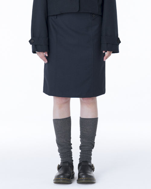 Button midi skirt NAVY