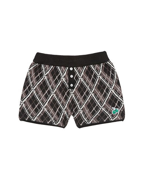 Cherry Knit Boy Shorts [Black]
