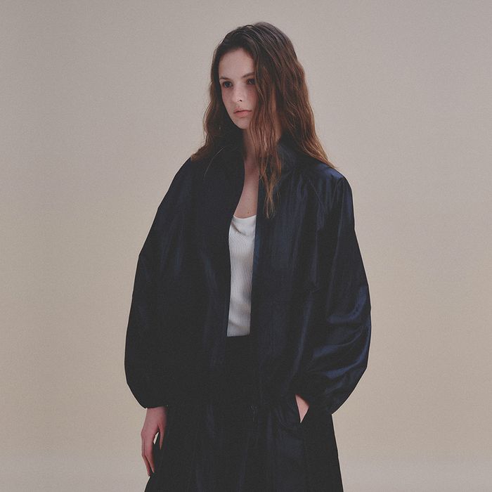 Seattle Shirring Blouson (Black)