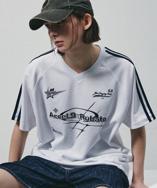 ルバート Vネック 半袖 Tシャツ ホワイト