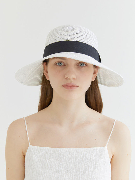 visor bell logo during raffia cap (C013_white)