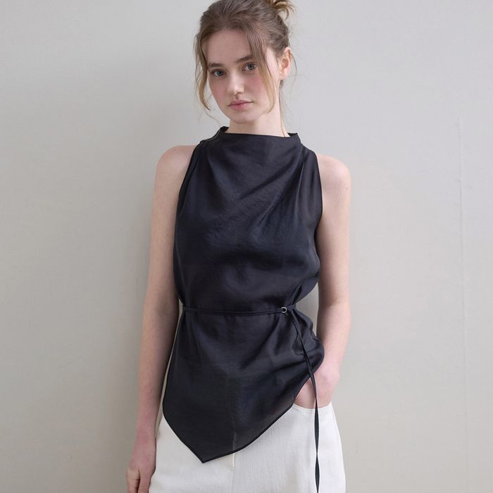 [1차리오더]Drape See-Through Blouse