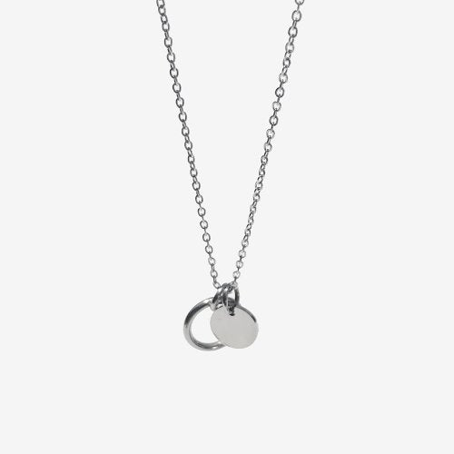 Dual Circle Pendant Chain Necklace