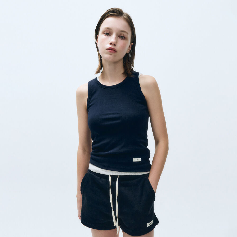 W BASIC SLEEVELESS navy
