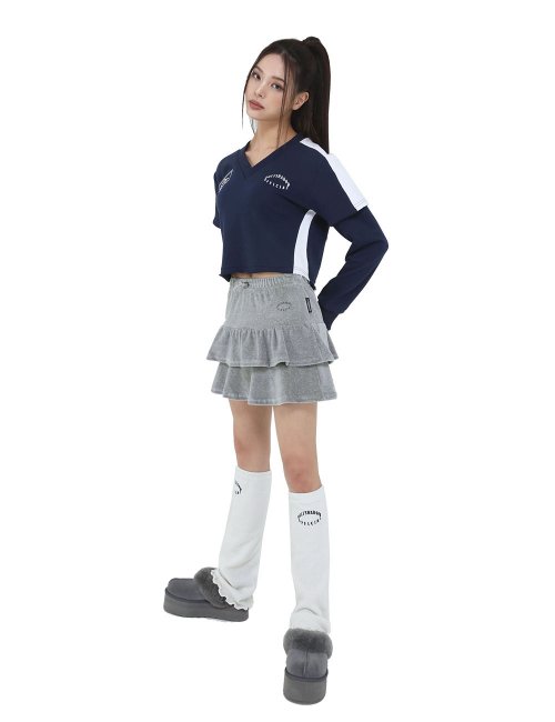 Velvet pants skirt (grey)