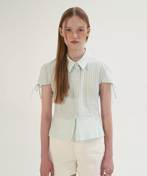 Collar Ribbon Blouse - Mint