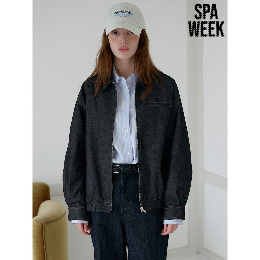 8 Seconds Denim Like Collar Neck Blue Type Outer Navy (115239AY2R)