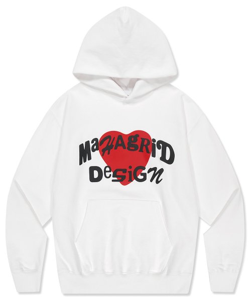 HEART HOODIE WHITE (MG2DSMM407A)