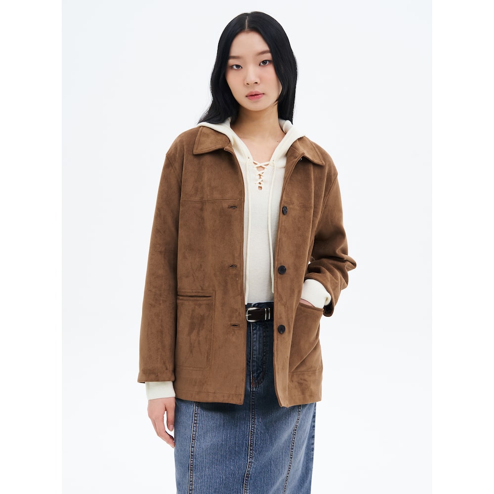 8 Seconds Medium Length Suede Outer Yellowish Brown (16513ZAY1B)
