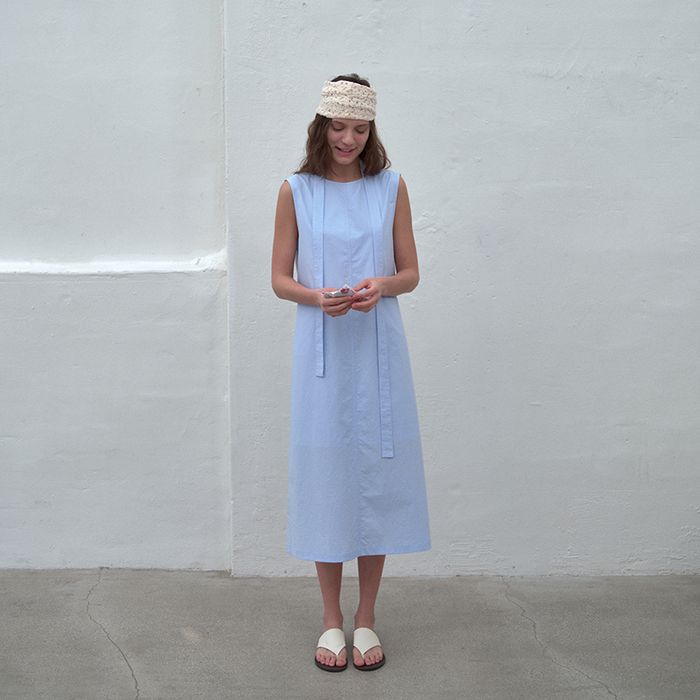 Strap Minimal Maxi One-Piece Dress_Sky