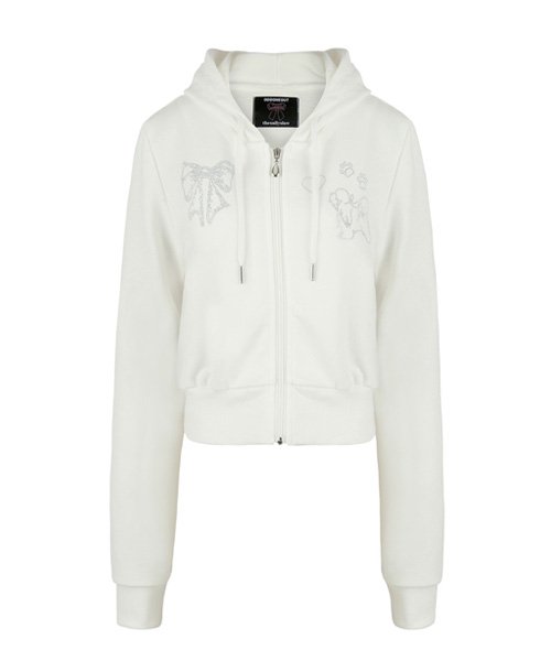 STONE ZIP-UP HOODIE IVORY