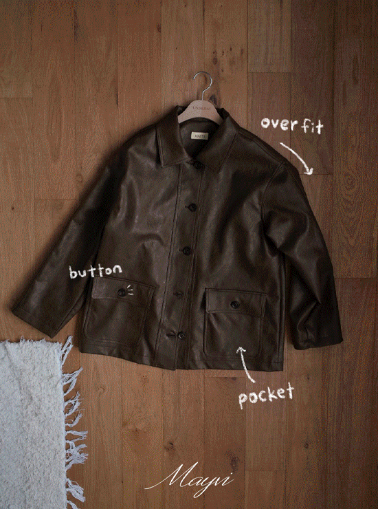 Underbee [Spring Derby🌼/Mayvi/High Quality/Best Restock] Basic Vegan Leather Jacket (2 colors)