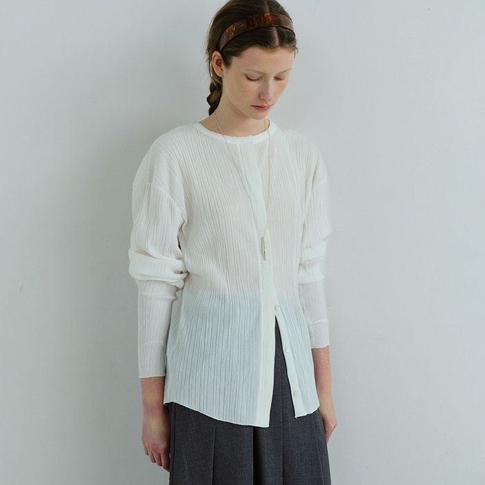 hidden pleats blouse (white)