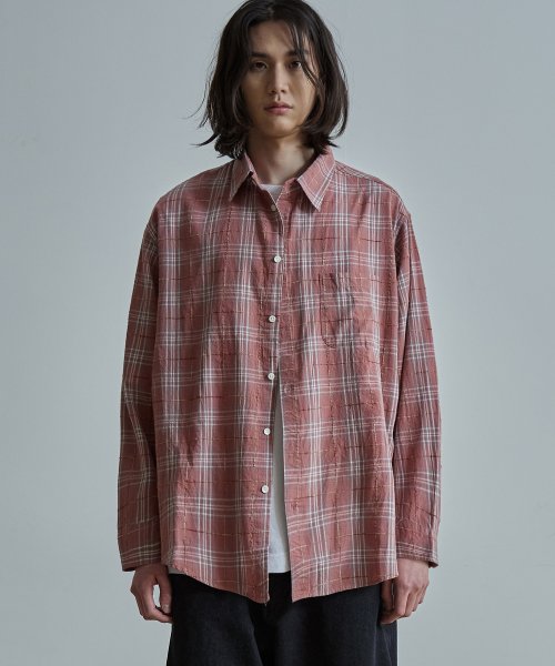 All Weather Over Silhouette Shirts (Pink Check)