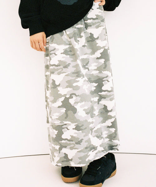 Twister Star Sweat Long Skirt - Camo