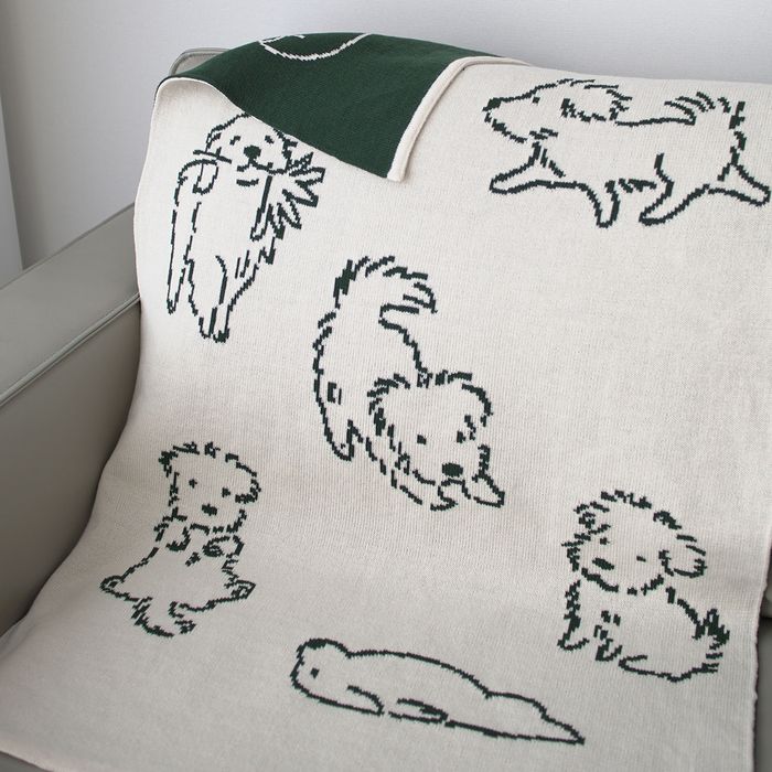 Happy Puppy Double-Sided Knitwear Blanket L 3 colors