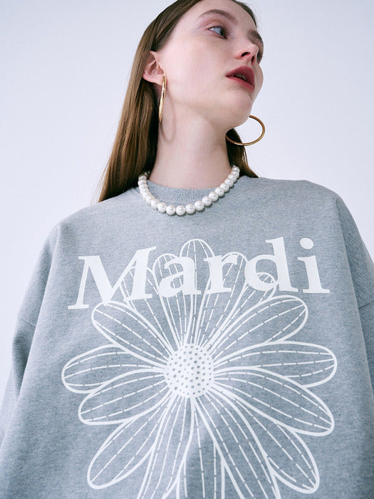 SWEATSHIRT FLOWERMARDI_GREY IVORY