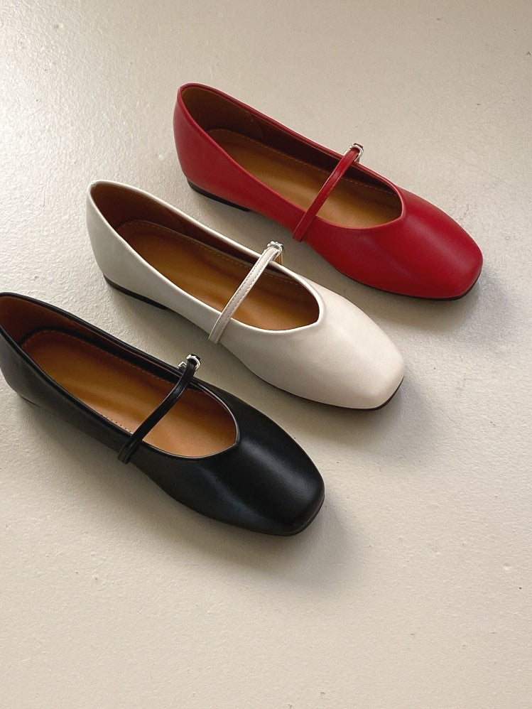 Shoes Day [Sold 15 Satisfied] Cowhide Fit Good Merry-Jane Flat Shoes