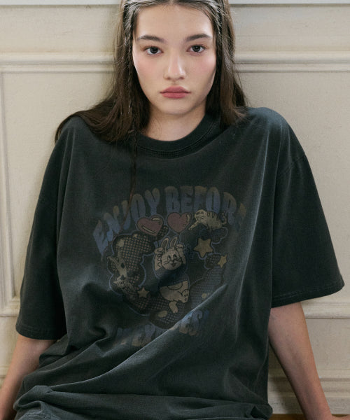 Explore Bunny Pigment Short Sleeve T-Shirt Smoke Black
