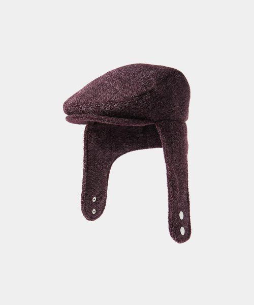 Ear muff wool hunting cap burgundy