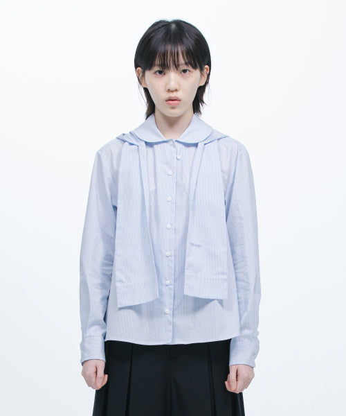 HOODED TWO-WAY SHIRT, BLUE