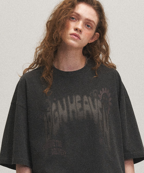 HEAVEN CREW Pigment Short Sleeve T-Shirt Smoke Black