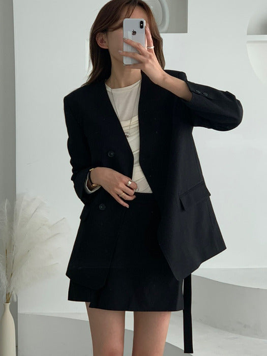 Colorless Two-Way Belt Blazer [2 COLORS]