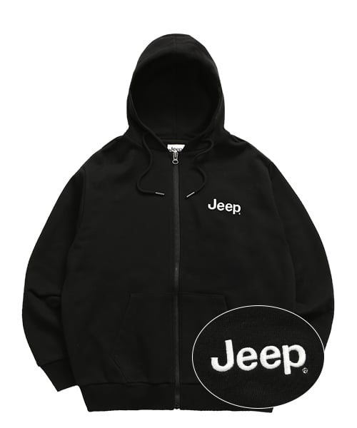 ルーズフィット フードジップアップ ブラック (JN5TZU011BK)