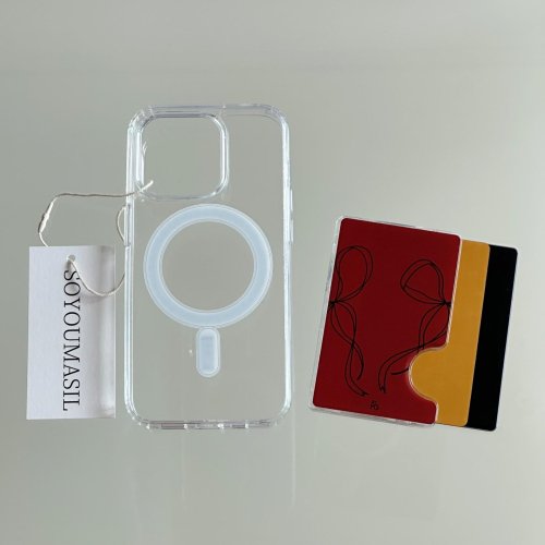 MagSafeケース + カードウォレットセット リボンレッド