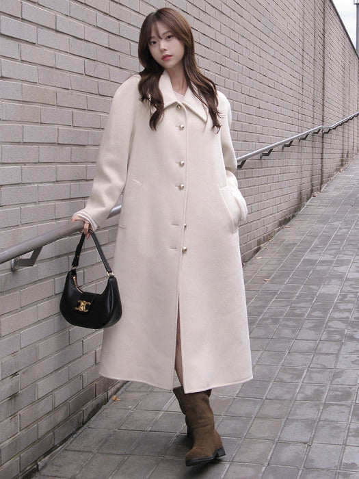 Round Sleeve Single Long Handmade Coat OW4WHA561
