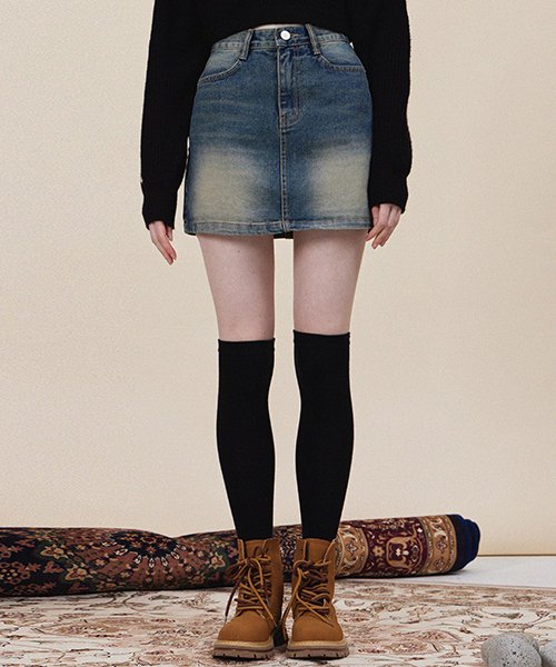 Roxy Teen Washing Mini Denim Skirt_2color