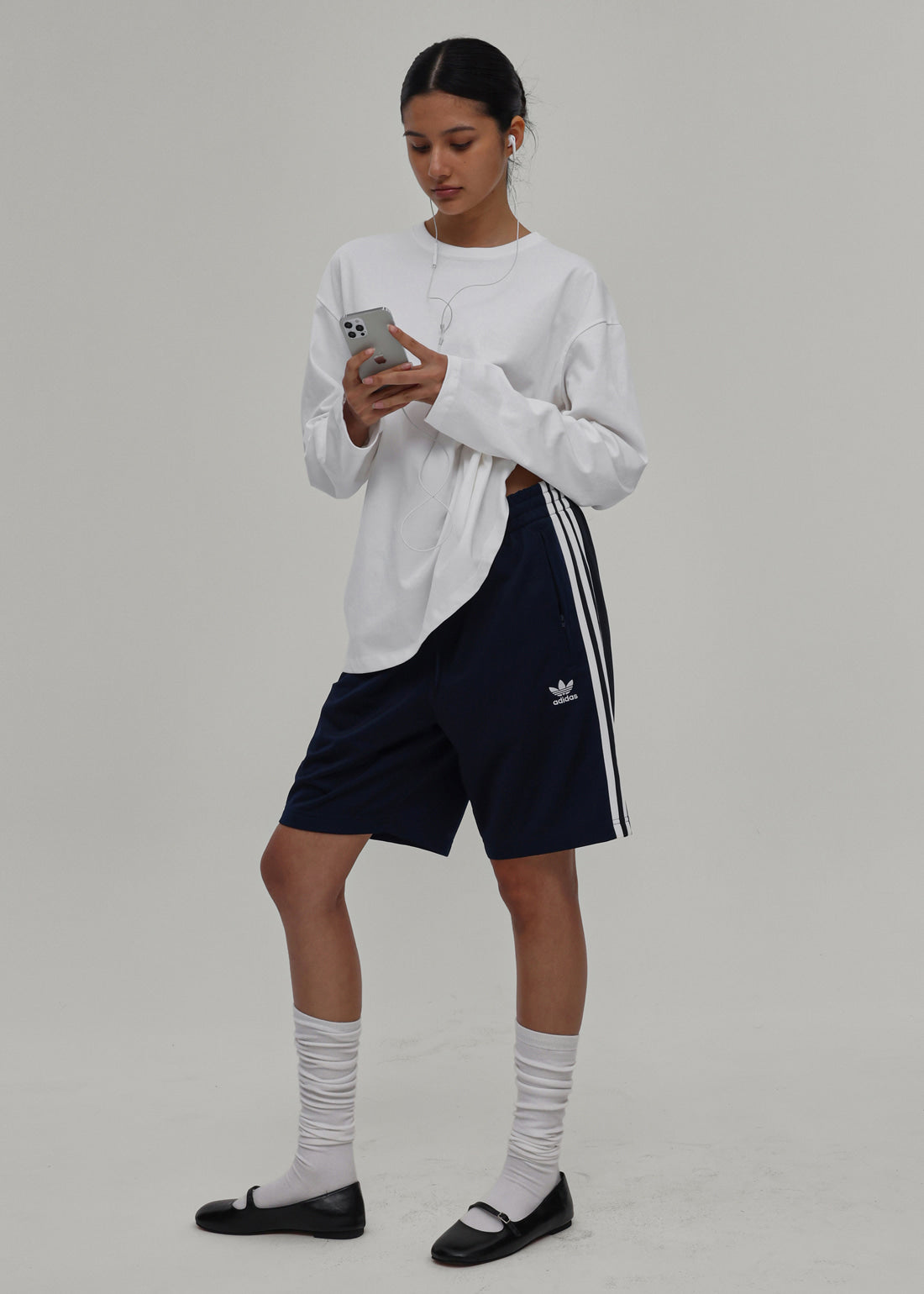 Black Up [B-BASIC] Hard Cotton Oversized Fit Long-Sleeved T-shirt