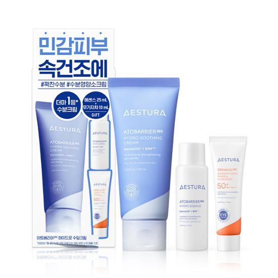 Aestura Atobarrier365 Hydro Soothing Cream 60ml Set (+Hydro Essence 25ml + Sunscreen 10ml)