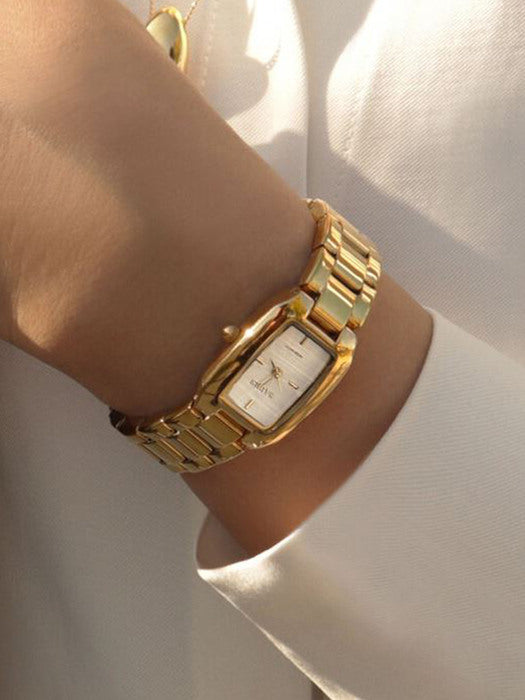 Women's bracelet-type metal wristwatch, Brit Gold