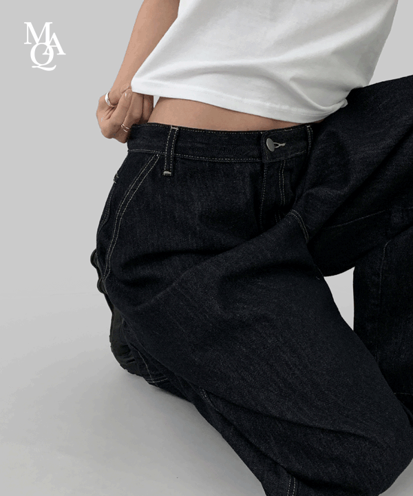 MANIC [MNQ MADE] Forte Nonfade Saint-Jean Denim Balloon Pants (UNIESX)