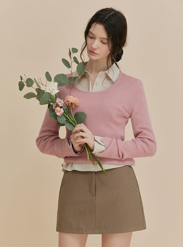 Twee [Cumulative 5,000 sheets/25SS🌷] Ana Bath V-neck Knitwear