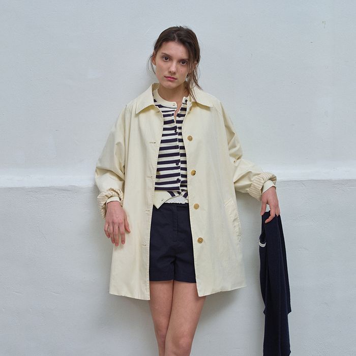 Volume Half Trench Coat_Cream