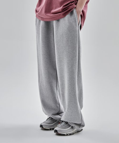 One Tuck Two-Way String Sweatpants_Melange_PL174
