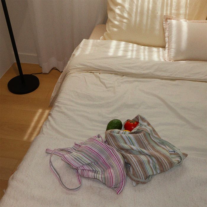 [29CM Only] Stripe home eco bag Stripe home eco bag (pink, brown)