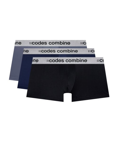 Basic Color Men's Boxer Briefs 3PACK (Black/Navy/Charcoal)