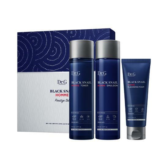 [Gift Set] Dr.G Black Snail Homme Prestige 3-Piece Set (Toner 150ml + Emulsion 150ml + Cleansing Foam 70ml)