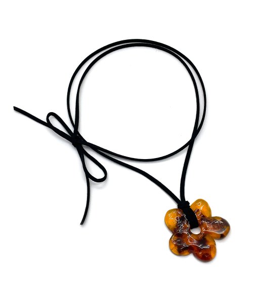 Acrylic Flower Necklace [Amber]
