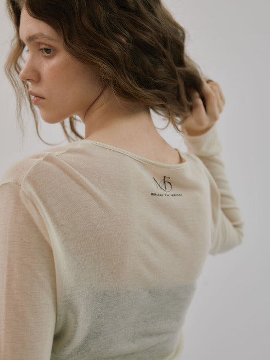 Lettering Tencel T-shirt_ivory