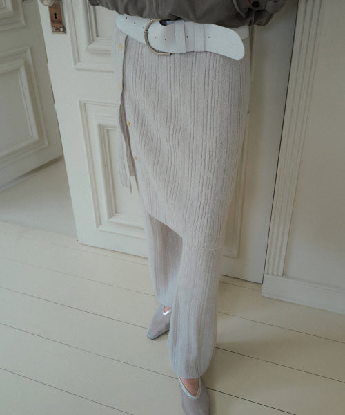 Mohair Wrap Knit Skirt_Ash Gray